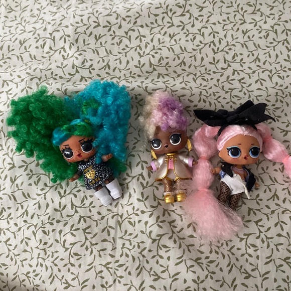 Bundle of 3 L.O.L Surprise Dolls with Hair - Picture 1 of 1